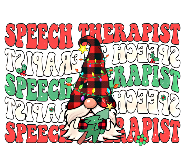 Groovy Speech Therapist Cute Christmas Gnome Slp Therapist Funny Gift T-Shirt