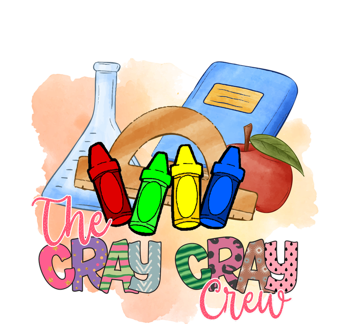 Cray Colors Child Art FunnyCrayon Crew Teacher Student 100 Days Of School Women's Racerback Tank