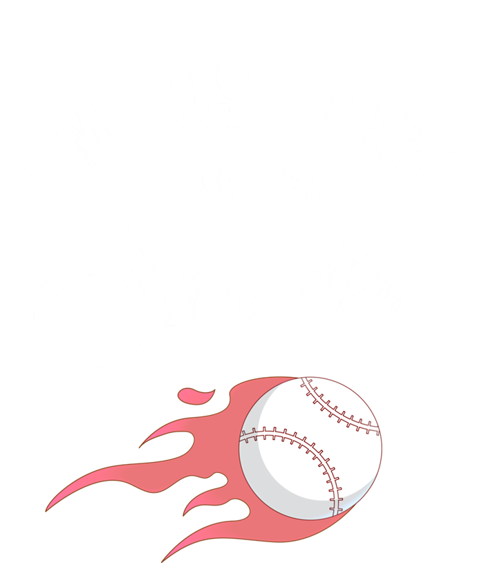 I Am Just Here For The Snacks Football Soccer Baseball Fan Gift Pom Pom 12in Knit Beanie