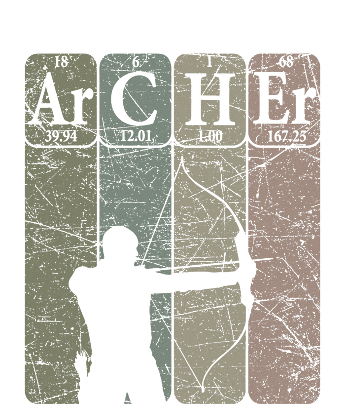 Retro Archer Periodic Table Elements Bow Hunting Archery Canvas