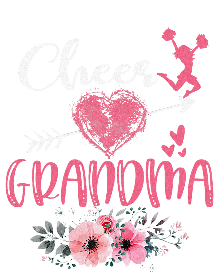 Womens Cheer Grandma Floral Funny Cheerleader Heart Mother's Day T-Shirt