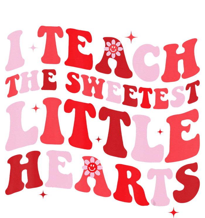 Groovy I Teach The Sweetest Hearts Valentines Day Women's V-Neck T-Shirt