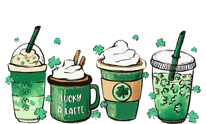 St Patrick's Day Coffee Lucky Latte Green Irish Shamrock Tote Bag