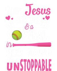 Jesus In Her Heart Softball Hand Funny Pitcher Gift For Her Gift Striped Beanie with Solid Band