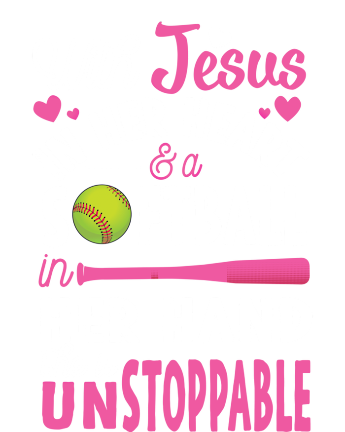 Jesus In Her Heart Softball Hand Funny Pitcher Gift For Her Gift Striped Beanie with Solid Band