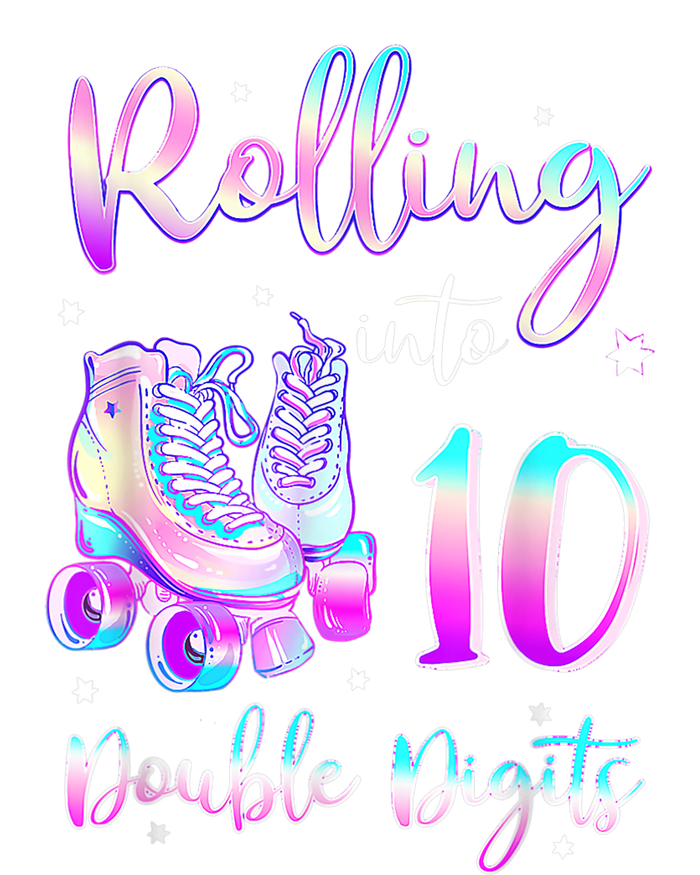 10 Years Old Birthday Girl Rolling Into 10th Double Digits T-Shirt