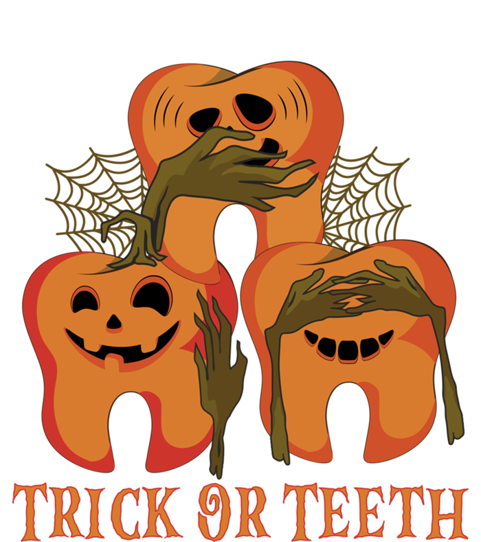 Trick Or Teeth Funny Dentist Halloween Dental Squad Funny Gift Softstyle Adult Sport Polo