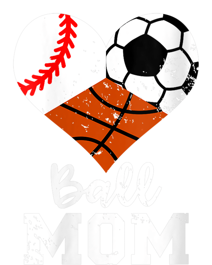 Wo Ball Mom Funny Baseball Soccer Basketball Mom V-Neck T-Shirt