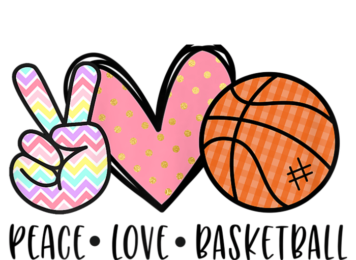 Peace Love Basketball Heart for Wo Teens Tween Girls Cooling Performance Crew T-Shirt