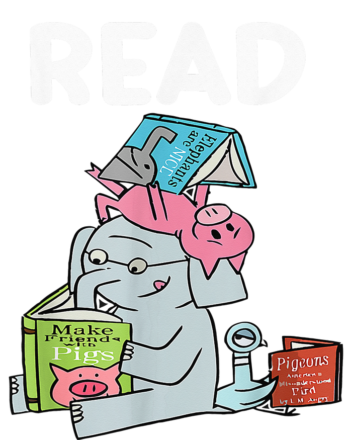 Reading Elephant And Book Lovers Friendship T-Shirt