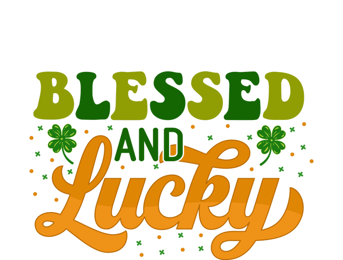 Blessed And Lucky Retro St Patrick's Day Womens Tie-Dye T-Shirt