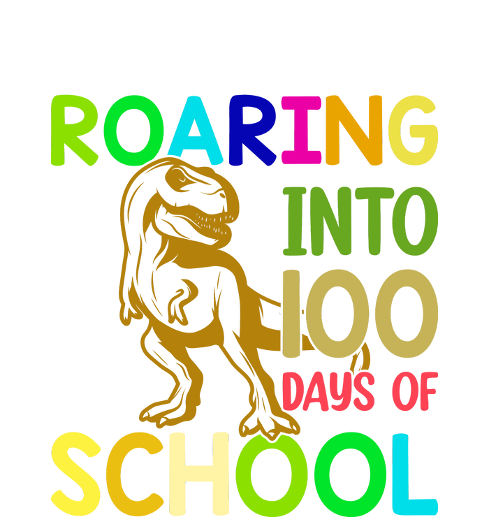 Dinosaur T Rex Roaring Into 100 Days Of School Teacher Women's Racerback Tank