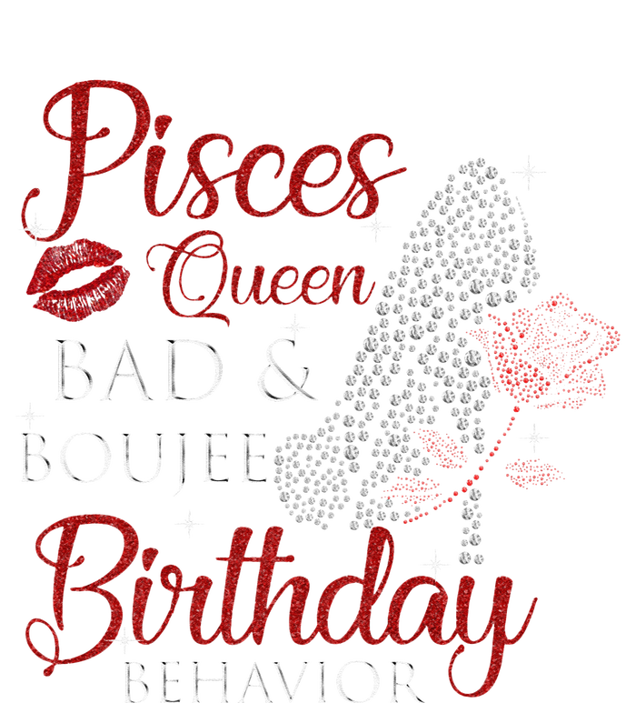 Pisces Queen Bad Boujee Birthday Behavior High Heels Cooling Performance Long Sleeve Crew