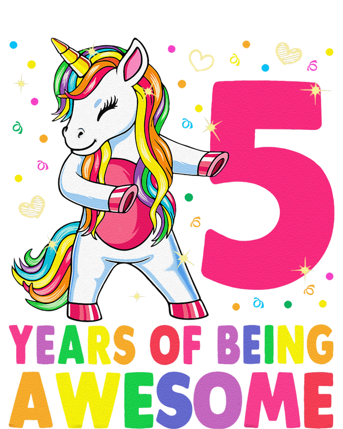 5 Years Old Unicorn Flossing 5th Birthday Girl Unicorn Party T-Shirt