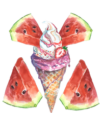 Watermelon With Ice Cream Art T-Shirt