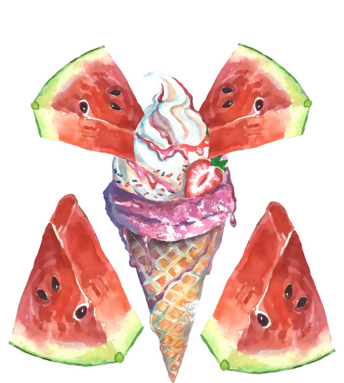 Watermelon With Ice Cream Art T-Shirt