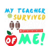 My Teacher Survived 100 Days Of Me Funny School Womens Cotton Relaxed Long Sleeve T-Shirt