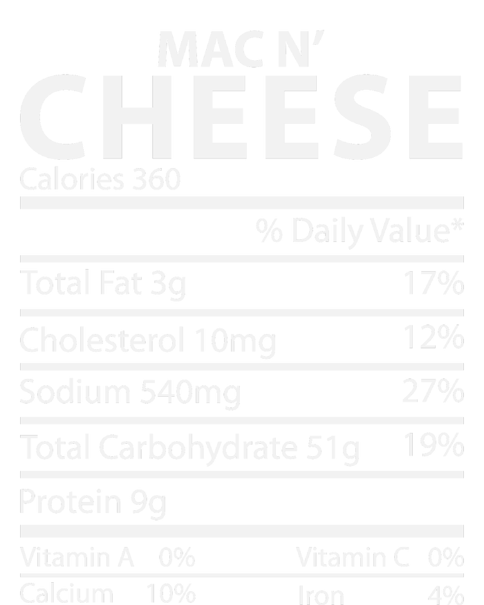 Mac N' Cheese Nutrition Facts Family Matching Tall Long Sleeve T-Shirt