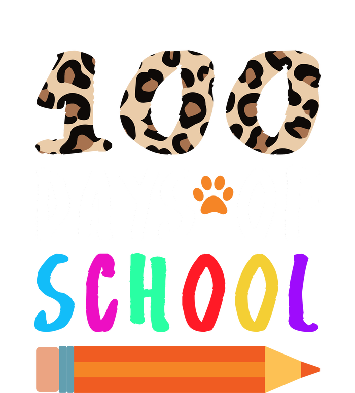 Happy 100th Day Of School Teacher 100 Days Rainbow Leopard T-Shirt