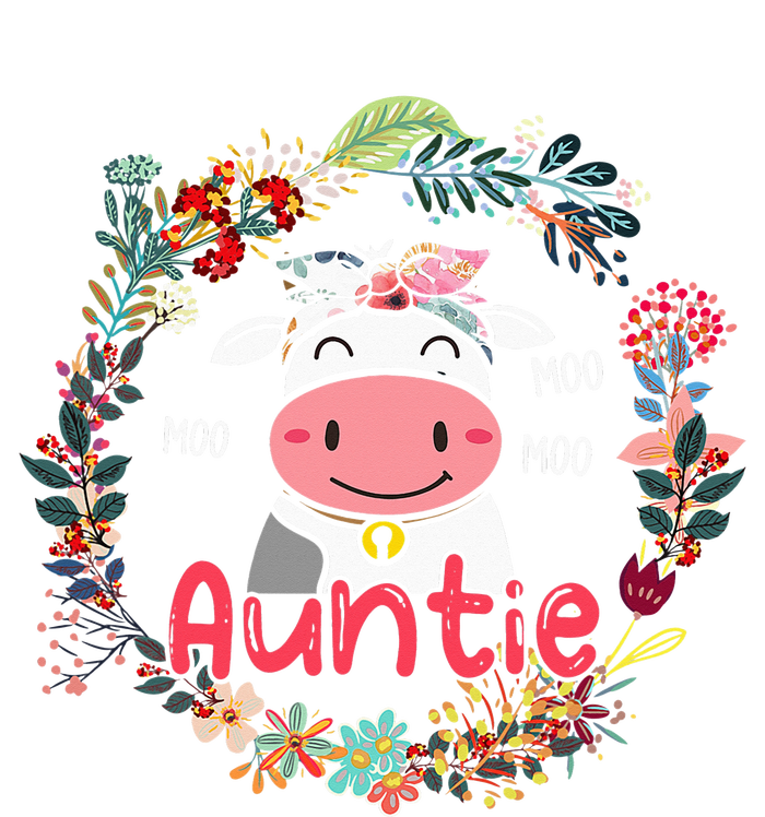 Funny Moo Auntie Cute Cow Bow Tie Flowers Happy Mother's Day USA-Made Snowflake Beanie