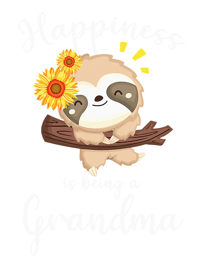 Happiness Is Being A Grandma Cute Sloth Flower Striped Beanie with Solid Band