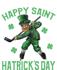 Happy Saint Hatricks Day St Patrick's Day Hockey Leprechaun Funny Striped Beanie with Solid Band