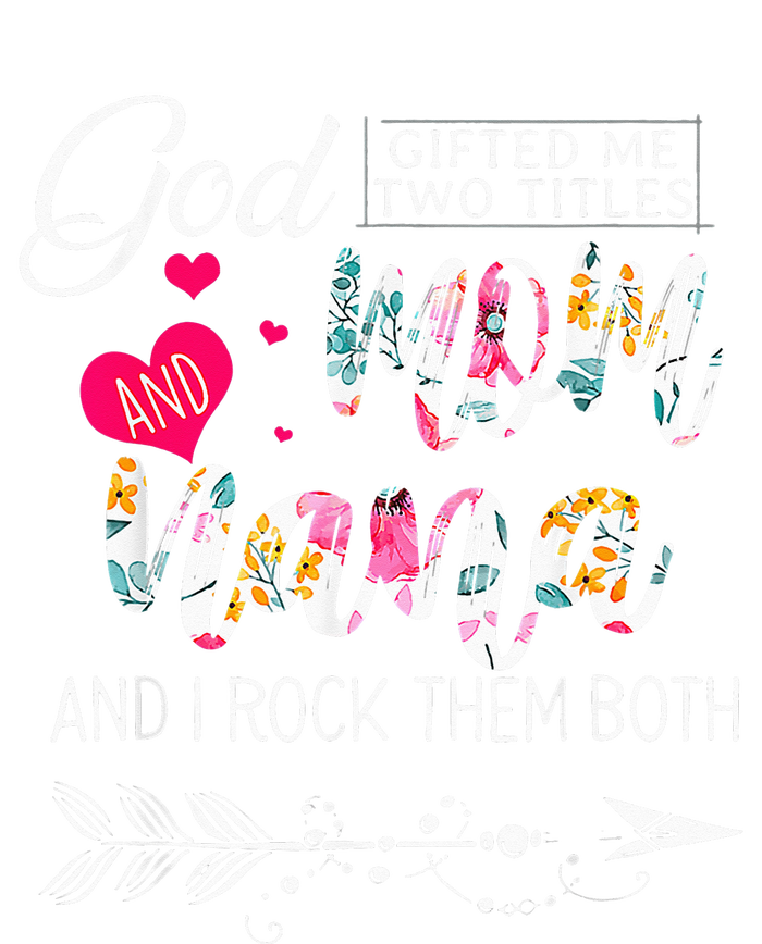 God Gifted Me Two Titles Mom And Nana Flower Mother's Day Performance Long Sleeve Polo