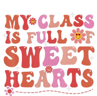 My Class Is Full Of Sweet Hearts Valentine's Day Striped Beanie with Solid Band