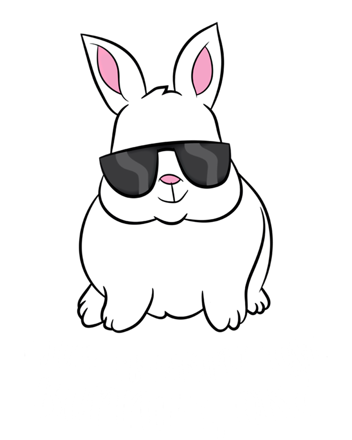 I Just Freaking Love Bunnys Ok Cute Rabbit With Sunglasses Gift Striped Beanie with Solid Band