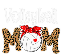 Volleyball Mom Leopard Messy Bun Game Day Funny Mothers Day T-Shirt