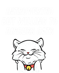 Introverted But Willing To Discuss Cats Cat Lover Humor Meaningful Gift V-Neck T-Shirt