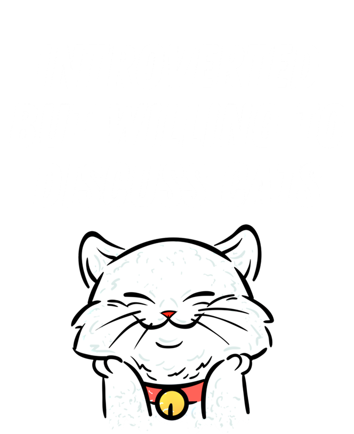 Introverted But Willing To Discuss Cats Cat Lover Humor Meaningful Gift V-Neck T-Shirt