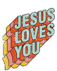 funny Jesus Loves You religious Vintage Style Women's Tri-Blend 3/4-Sleeve Raglan Shirt