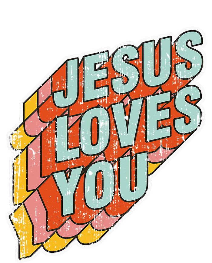 funny Jesus Loves You religious Vintage Style Women's Tri-Blend 3/4-Sleeve Raglan Shirt