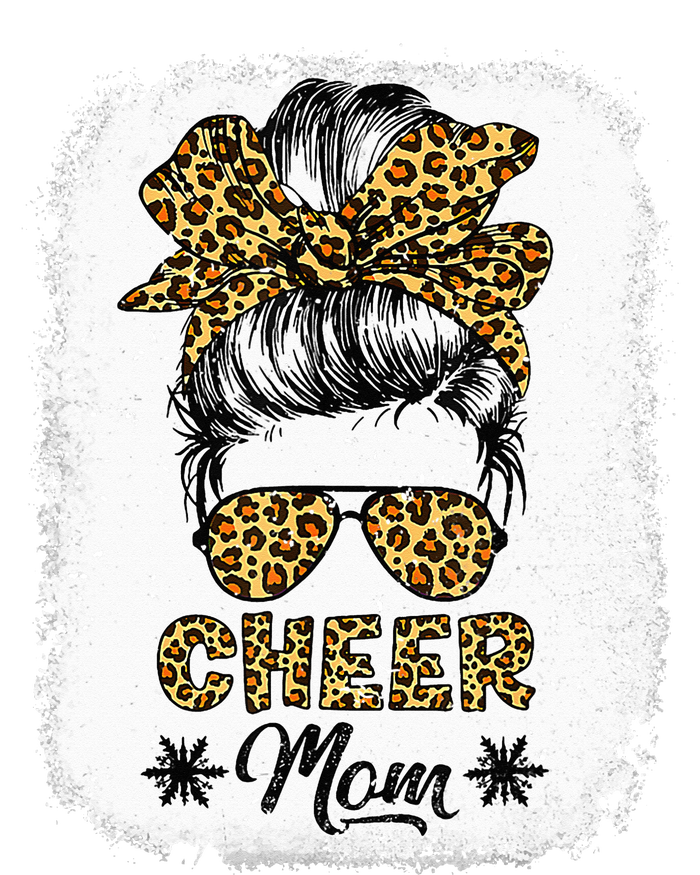 Cute Messy Bun Cheer Mom Funny Leopard Bandana Mother's Day Metallic Star Ornament