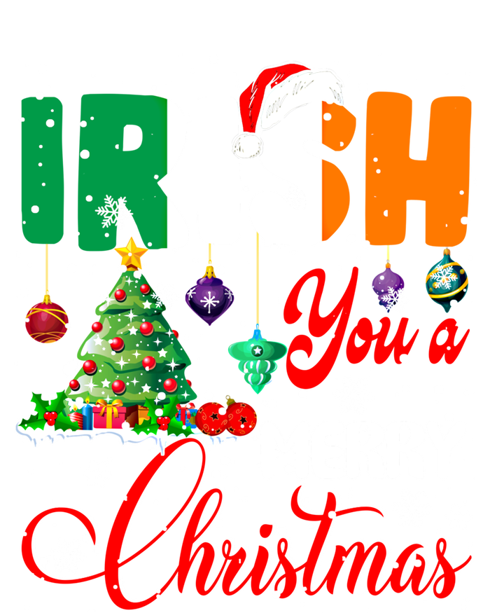 Irish You A Merry Christmas Santa Irish Flag Christmas Tree Funny Gift T-Shirt