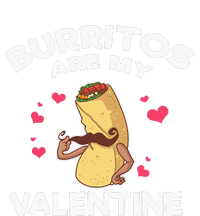 Burritos Are My Valentine Mexican Taco Mustache Food Cropped Pullover Crew