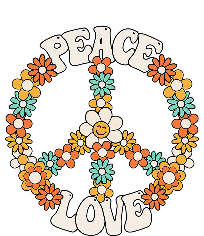 Peace Sign Love 60s 70s Costume Groovy Hippie Theme Party T-Shirt