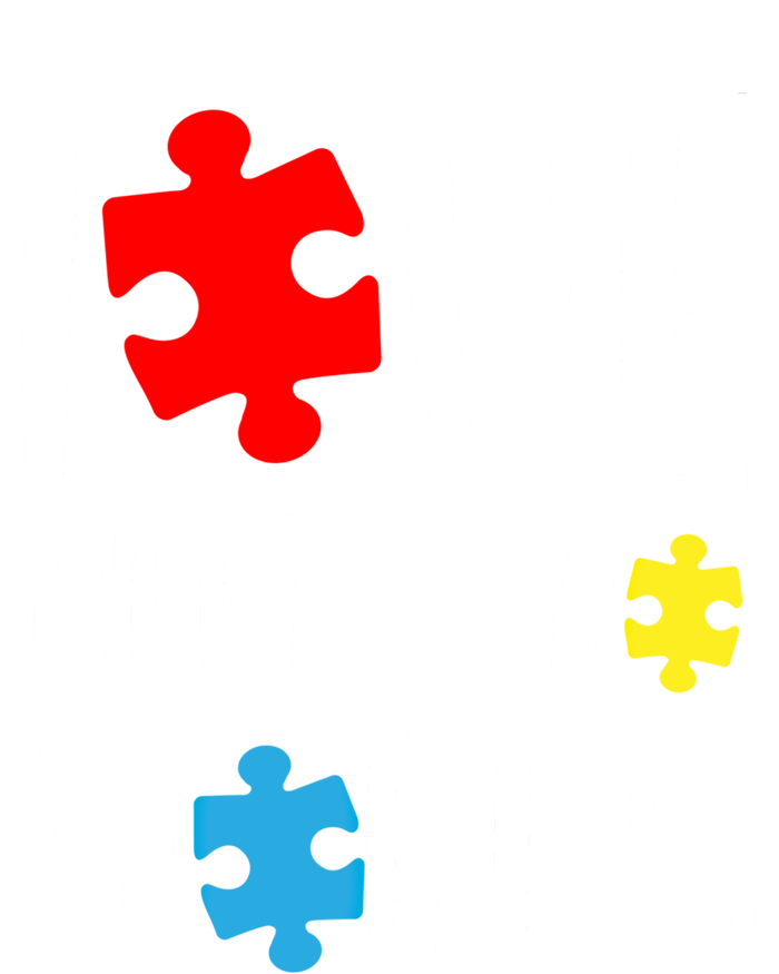 Love Needs No Words Gift Autism Puzzle Heart Autistic Support Funny Gift Tie-Dye T-Shirt