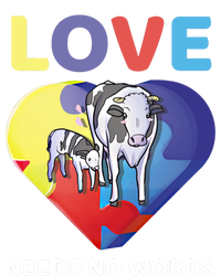 Love Needs No Words Autism Awareness Cow Mom Farmer Gift T-Shirt