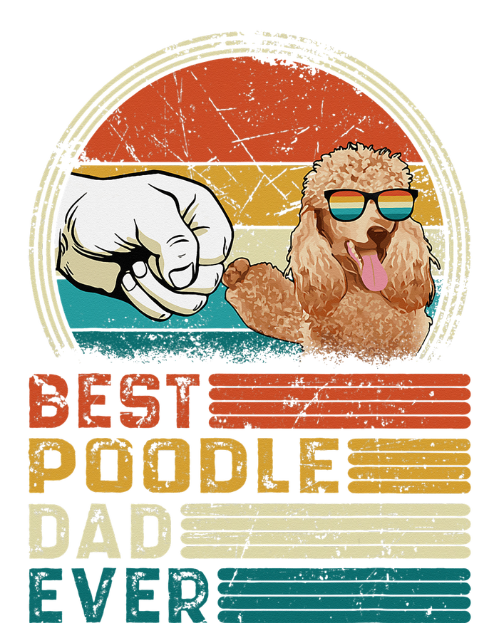 Vintage Best Poodle Dad Ever Funny Puppy Poodle Dog Lover Women's Tri-Blend 3/4-Sleeve Raglan Shirt