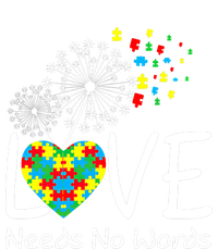 Love Needs No Words Autism Awareness Heart Puzzle Dandelion Gift Premium Hoodie