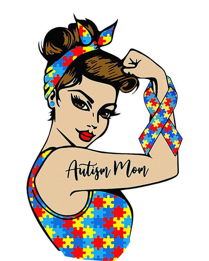 Autism Mom Unbreakable Rosie The Riveter Strong Woman Power Kids Long Sleeve Shirt