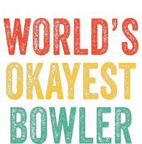 World's Okayest Bowler Funny Bowling Lover Vintage Retro Full Zip Hoodie