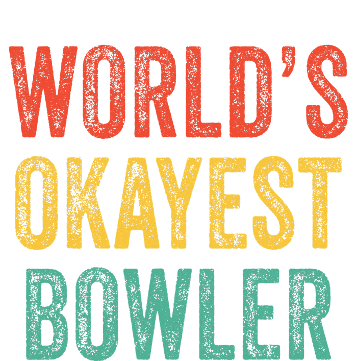 World's Okayest Bowler Funny Bowling Lover Vintage Retro Full Zip Hoodie