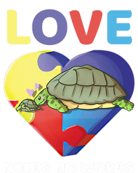 Love Needs No Words Autism Awareness Turtle Mom Gift Cute Great Gift Full-Length Apron With Pockets