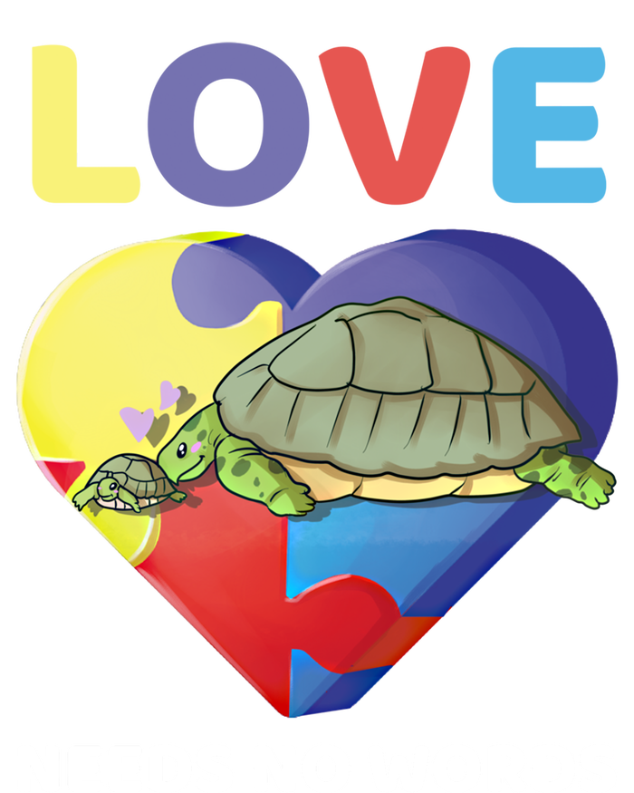 Love Needs No Words Autism Awareness Turtle Mom Gift Cute Great Gift Full-Length Apron With Pockets