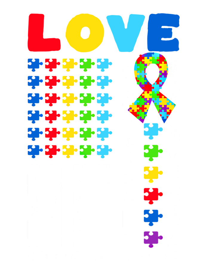 Love Needs No Words Us American Flag Autism Puzzle Autistic Gift T-Shirt