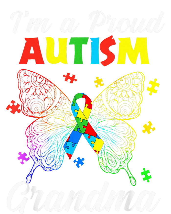 I'm A Proud Autism Grandma Puzzle Ribbon Butterfly Awareness Impact Tech Backpack