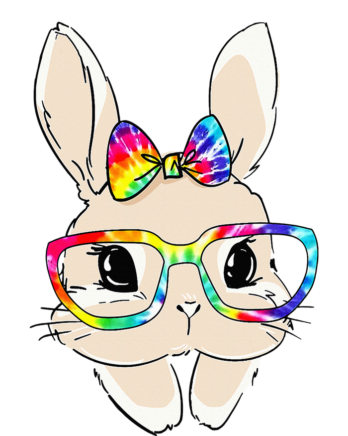 Cute Bunny Face Tie Dye Glasses Easter Day T-Shirt